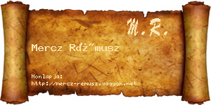 Mercz Rémusz névjegykártya